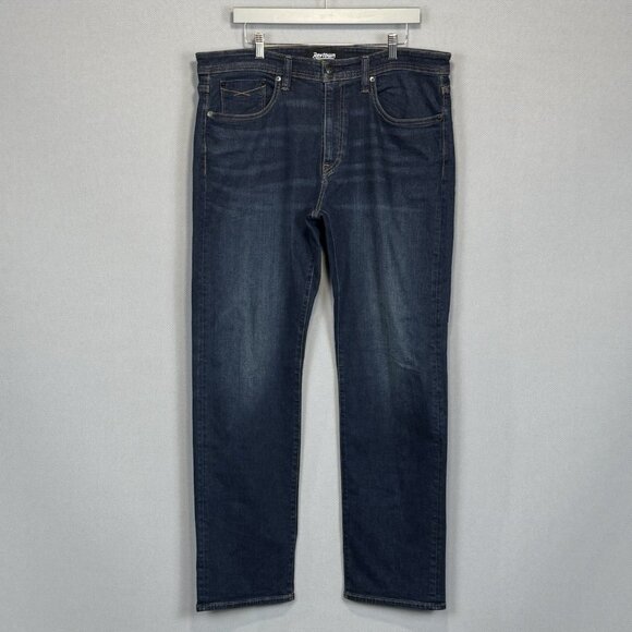 Revtown Jeans Mens 36x32 Blue Automatic Relaxed Straight Stretch Dark Wash Denim - Picture 1 of 12